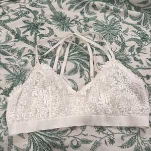 Aerie White Lace Bralette Size XXL